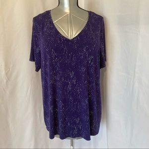 Apt 9 V Neck Speckled Blouse 1X